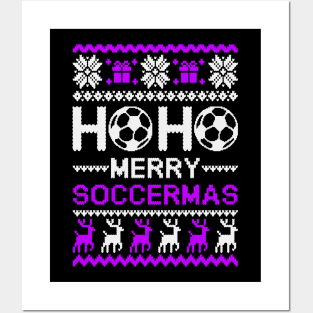 Christmas Soccer Ugly Sweater Posters and Art